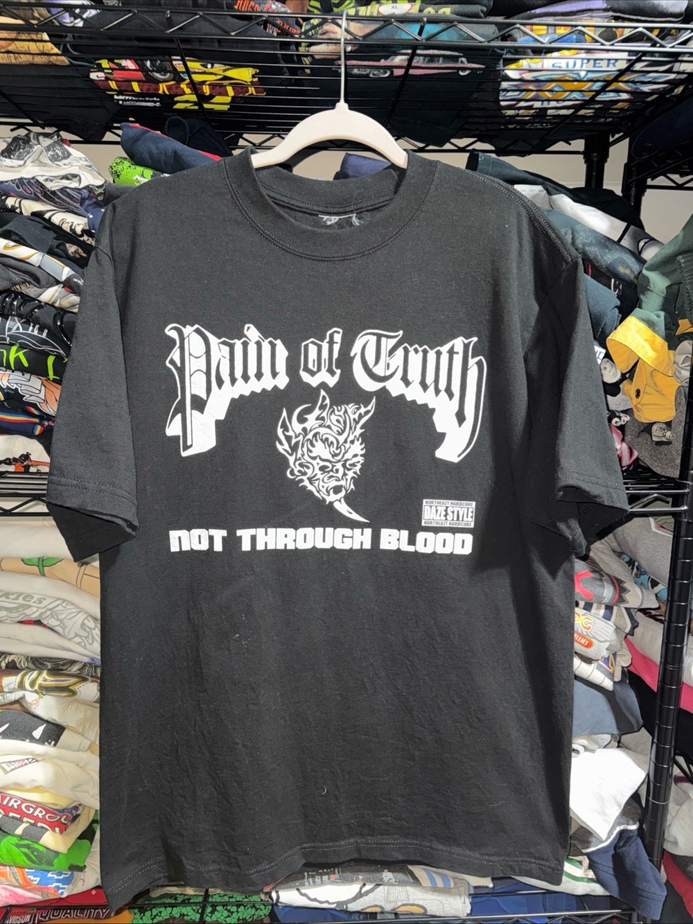 Y2K Pain Of Truth “ Not Through Blood” Hardcore Rock Band Shirt Size Xl